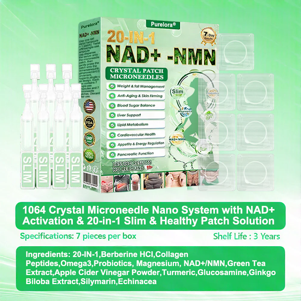 FDA New Product | 🔥Purelora® 1064 Crystal Microneedle Nano System with NAD⁺ Activation & 20-in-1 Slim & Healthy Pacth Solution - Image 9