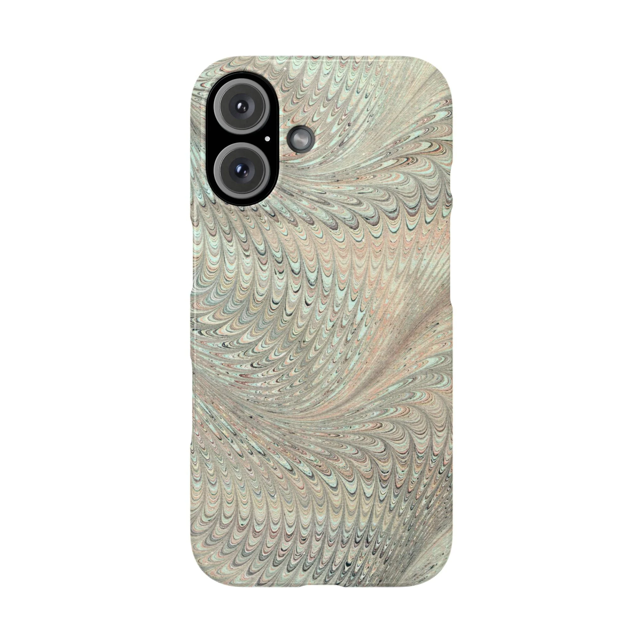 Marbled VIntage Design, Italian Feather Phone Case, Green Hues, Mint, Beige, Neutrals, Slim Phone Cases, IPHONE16 and all sizes - Image 25