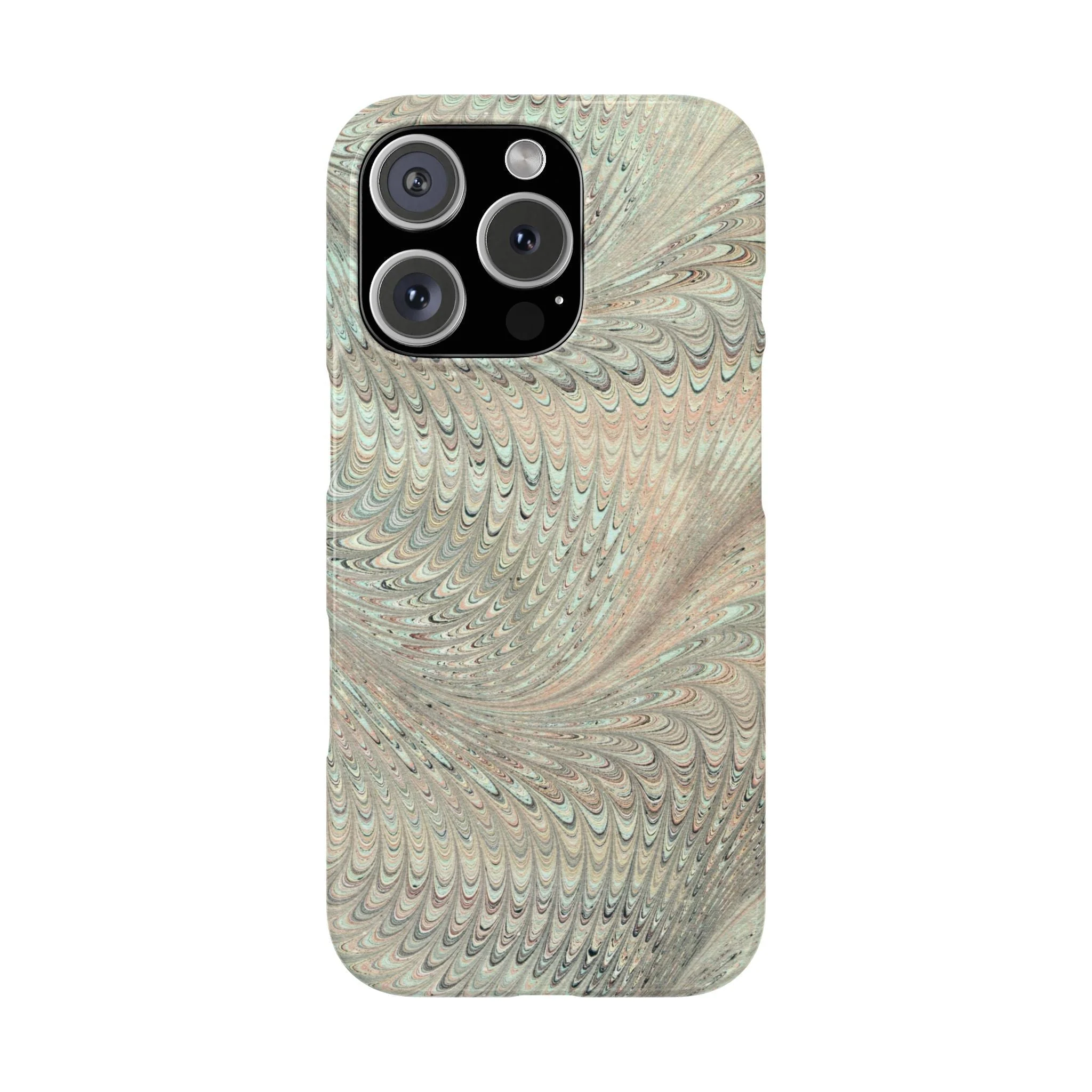 Marbled VIntage Design, Italian Feather Phone Case, Green Hues, Mint, Beige, Neutrals, Slim Phone Cases, IPHONE16 and all sizes - Image 26
