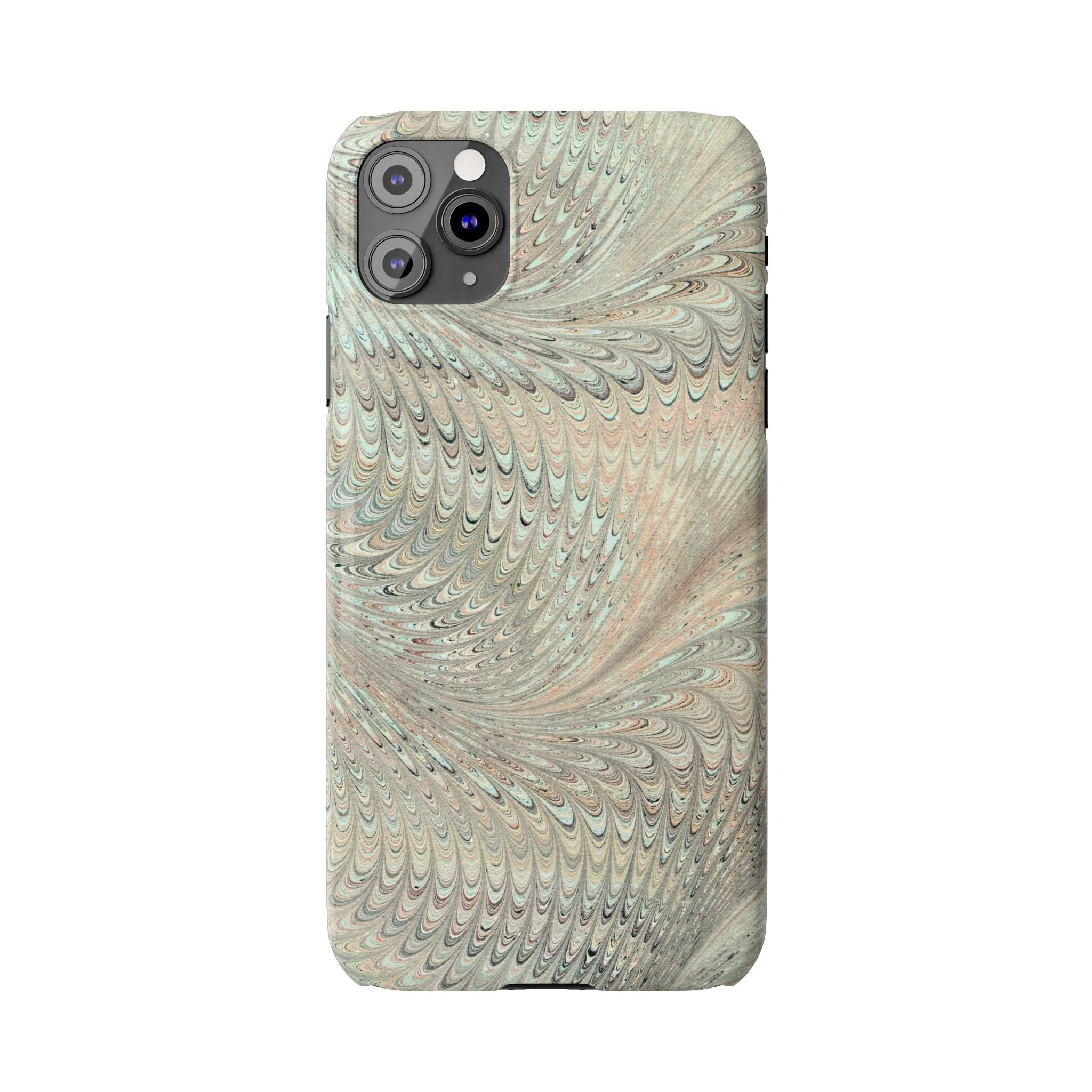 Marbled VIntage Design, Italian Feather Phone Case, Green Hues, Mint, Beige, Neutrals, Slim Phone Cases, IPHONE16 and all sizes - Image 38