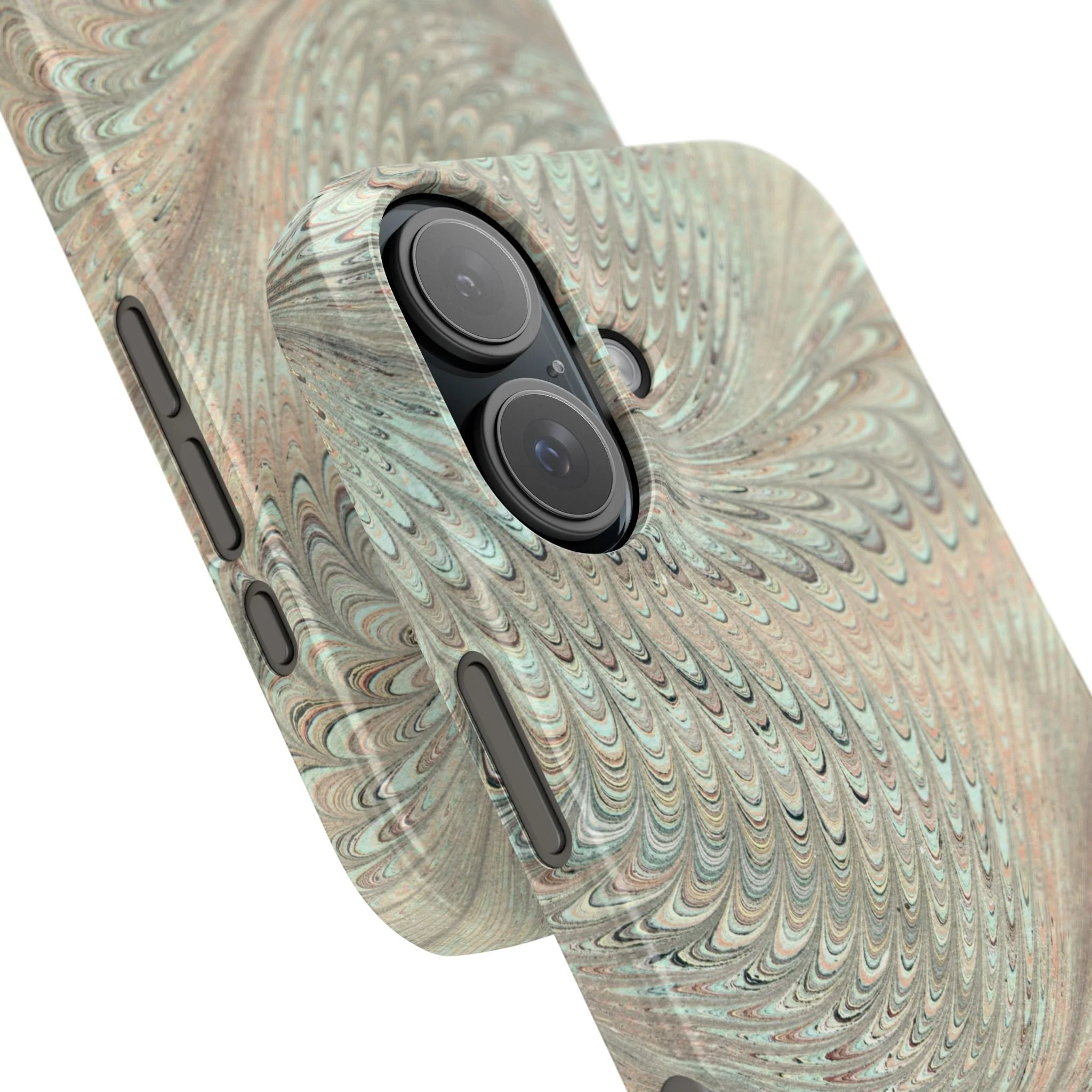 Marbled VIntage Design, Italian Feather Phone Case, Green Hues, Mint, Beige, Neutrals, Slim Phone Cases, IPHONE16 and all sizes - Image 74