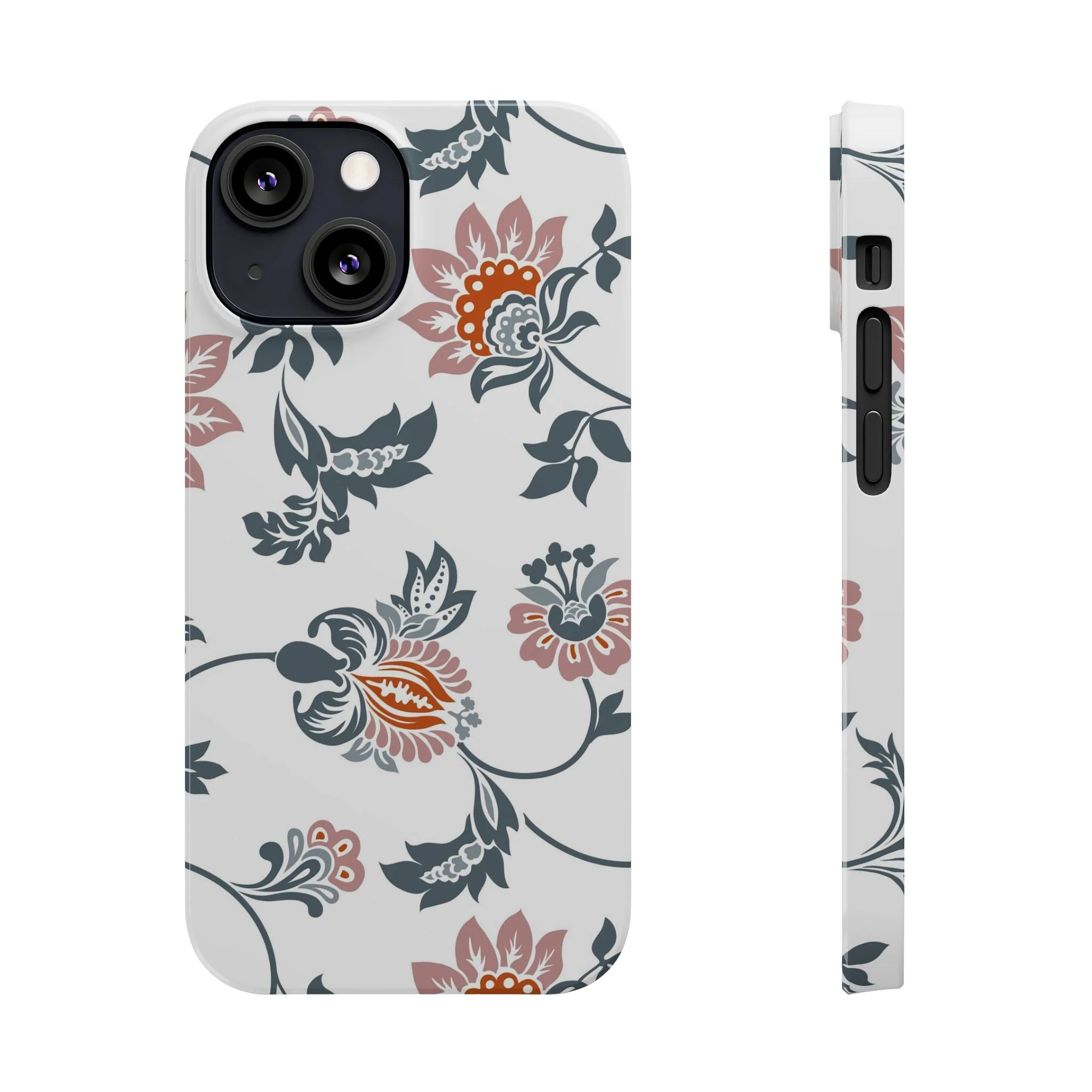 Pink and Green Flower Pattern, Floral Slim Phone Cases, Case-Mate IPHONE16 and all sizes - Image 11