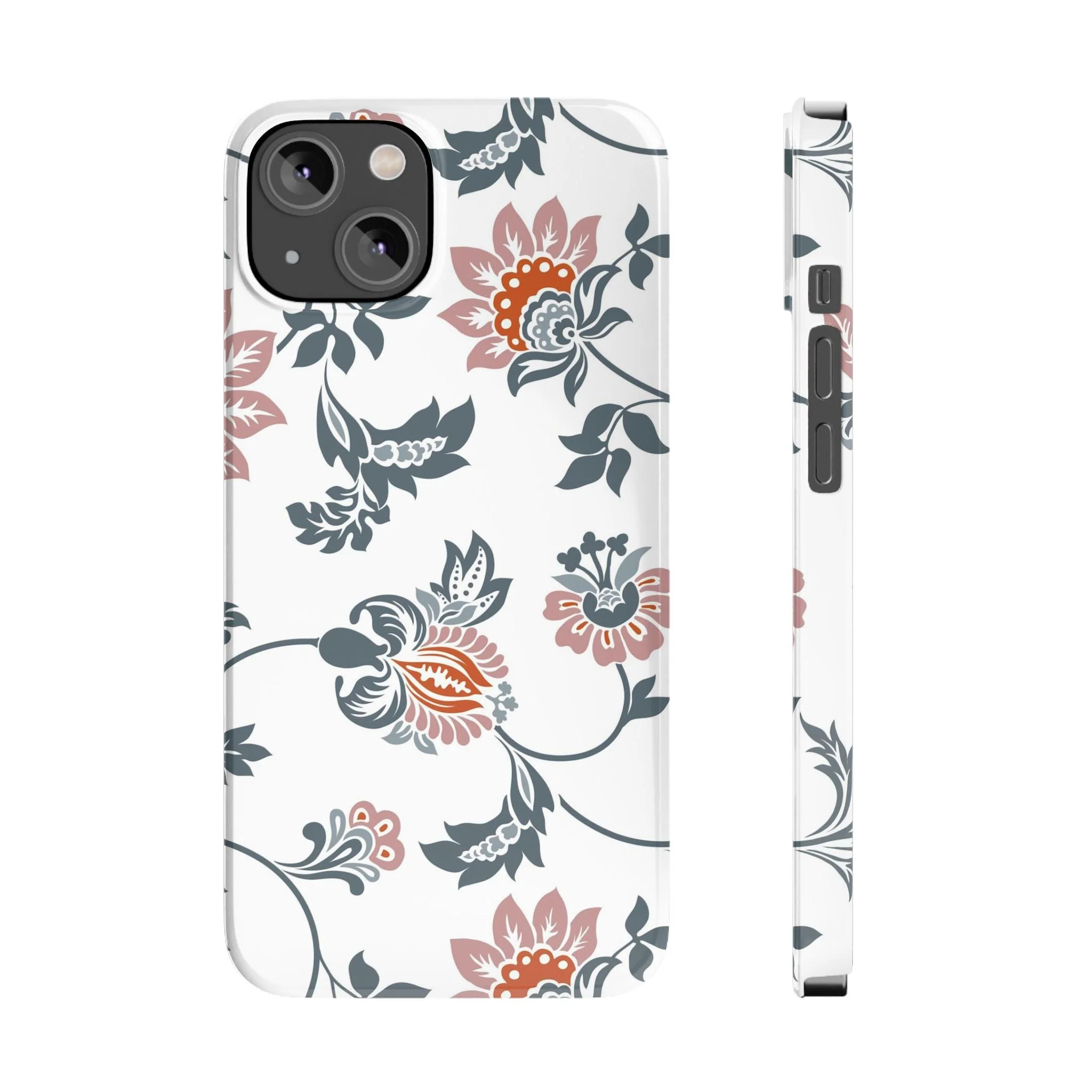 Pink and Green Flower Pattern, Floral Slim Phone Cases, Case-Mate IPHONE16 and all sizes - Image 17