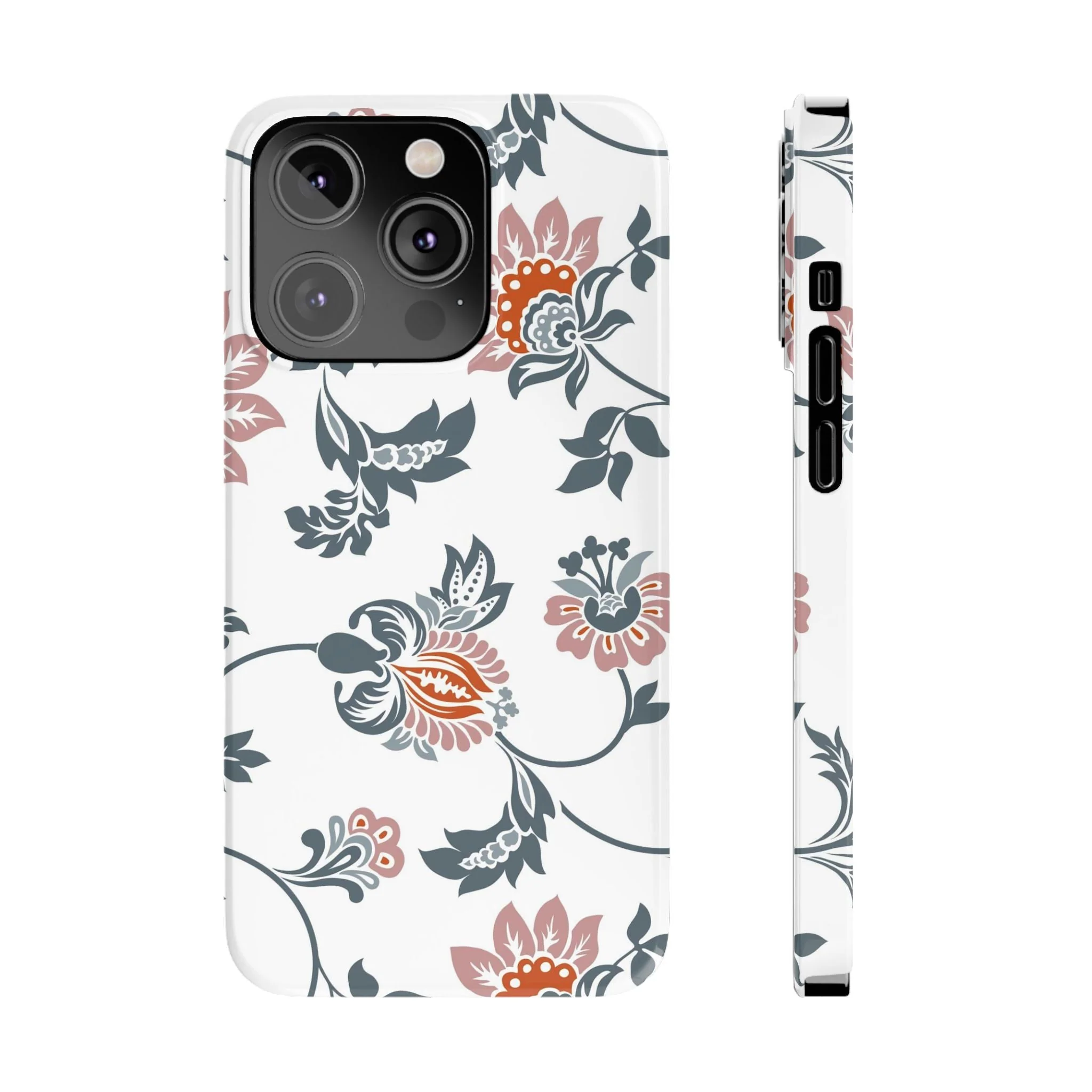 Pink and Green Flower Pattern, Floral Slim Phone Cases, Case-Mate IPHONE16 and all sizes - Image 18