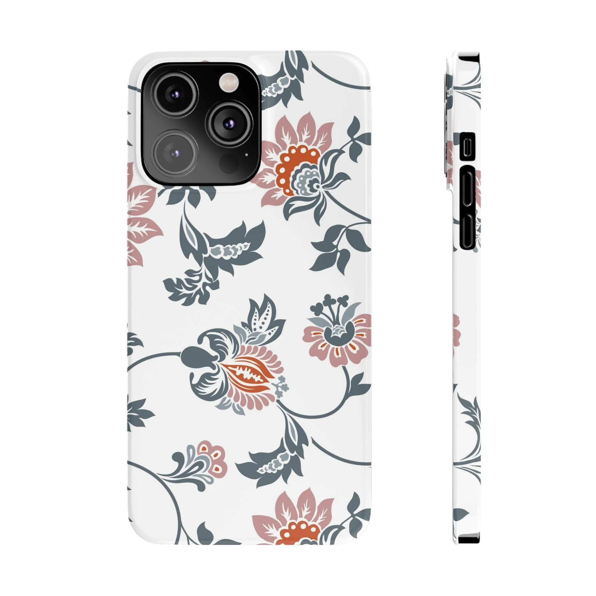 Pink and Green Flower Pattern, Floral Slim Phone Cases, Case-Mate IPHONE16 and all sizes - Image 19