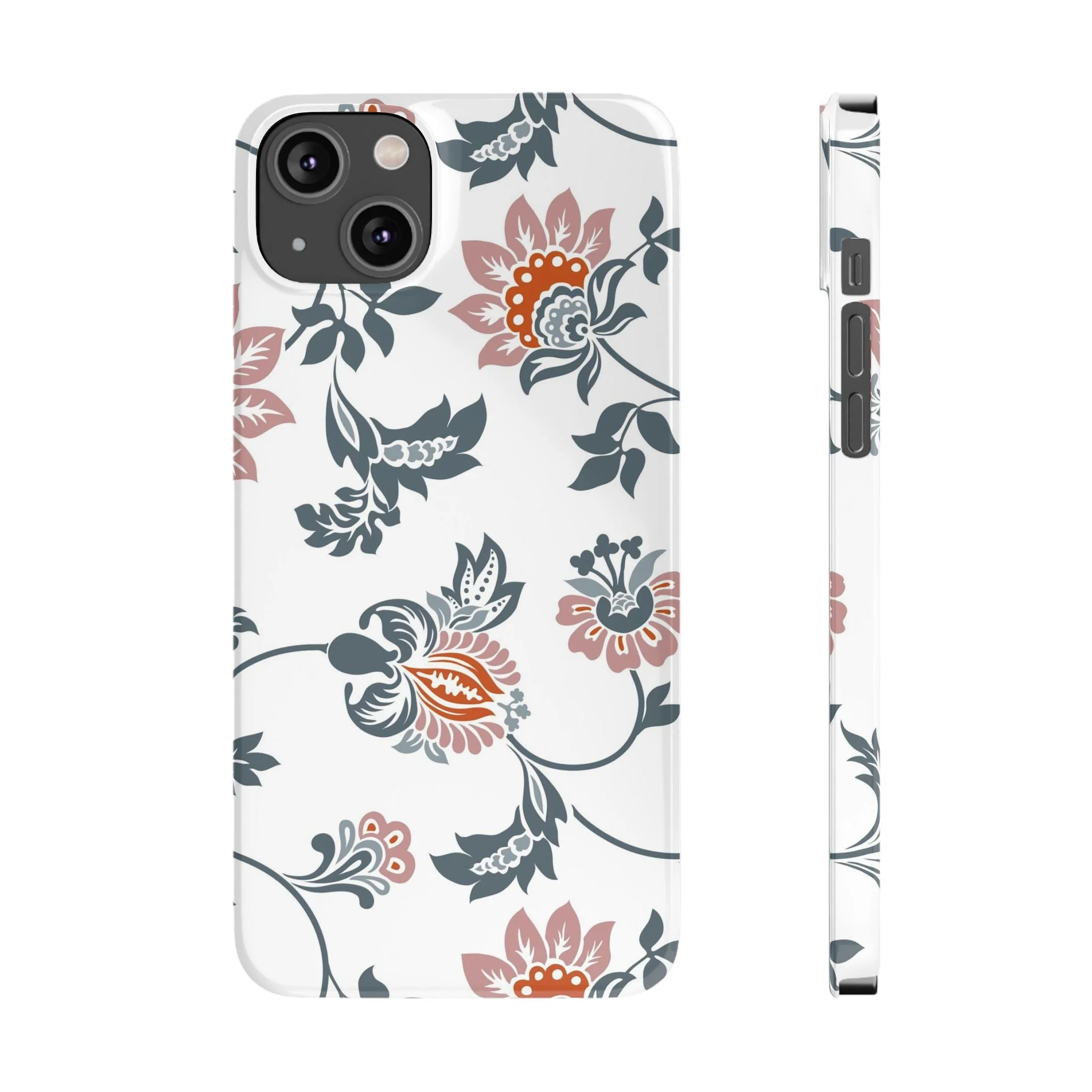 Pink and Green Flower Pattern, Floral Slim Phone Cases, Case-Mate IPHONE16 and all sizes - Image 20