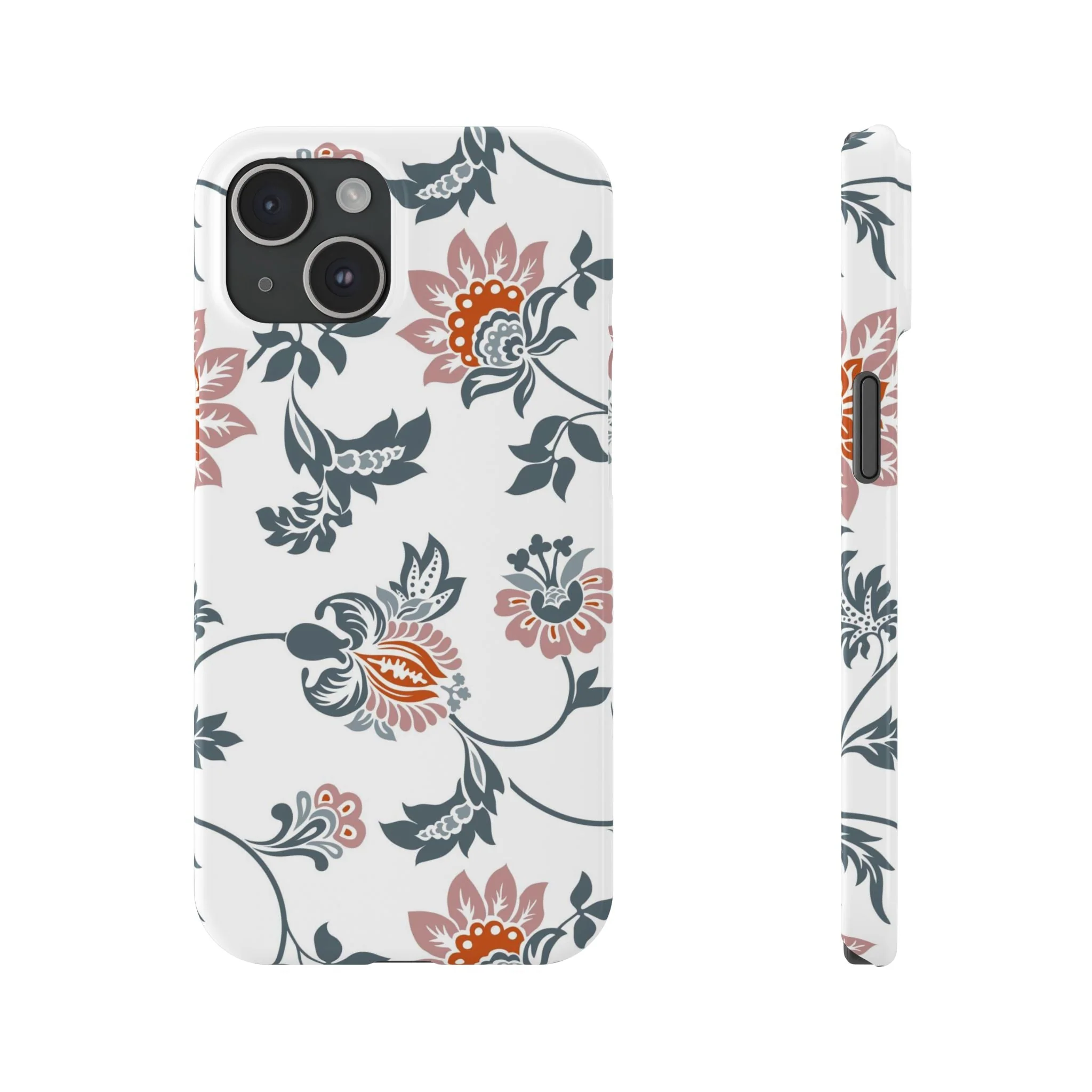 Pink and Green Flower Pattern, Floral Slim Phone Cases, Case-Mate IPHONE16 and all sizes - Image 21