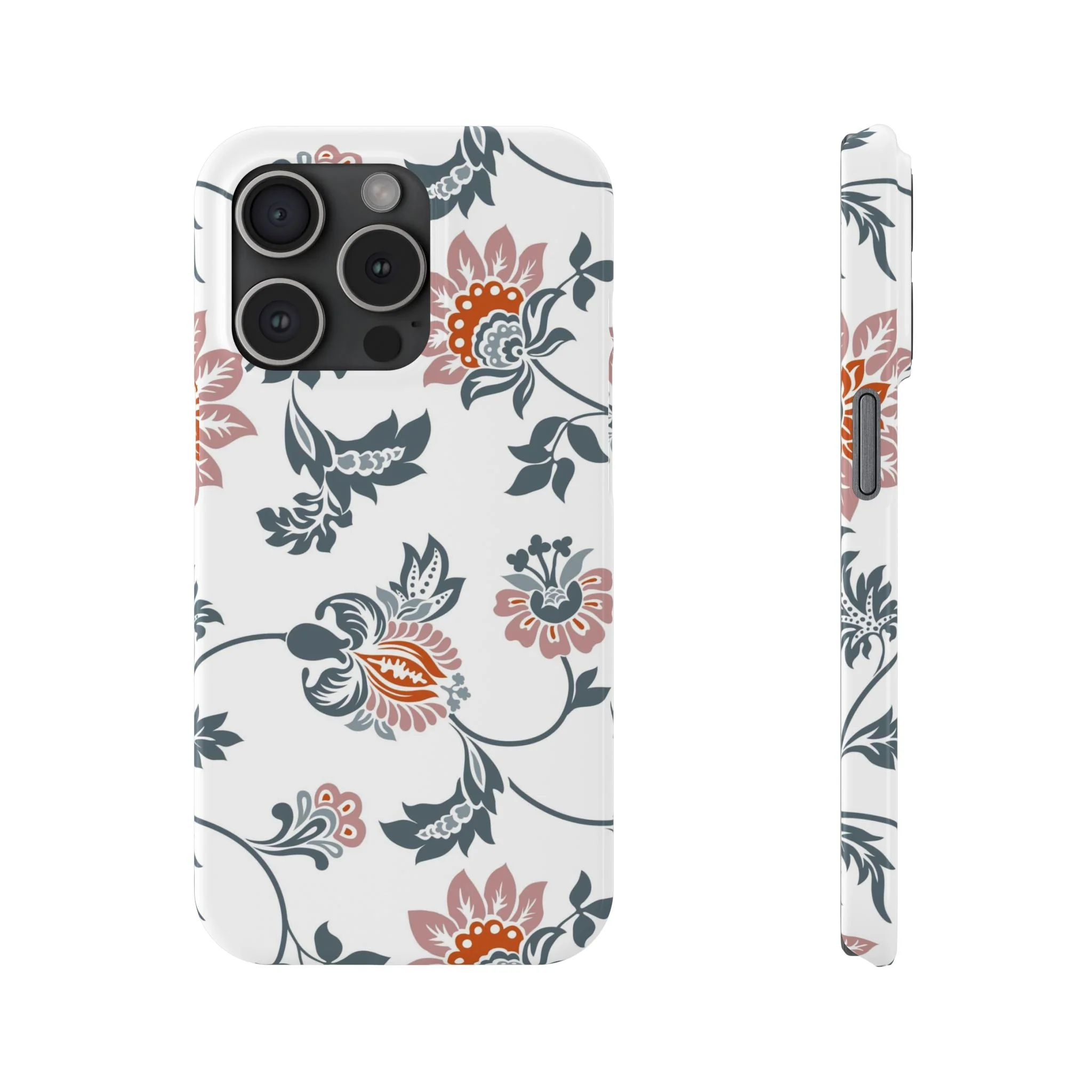 Pink and Green Flower Pattern, Floral Slim Phone Cases, Case-Mate IPHONE16 and all sizes - Image 23