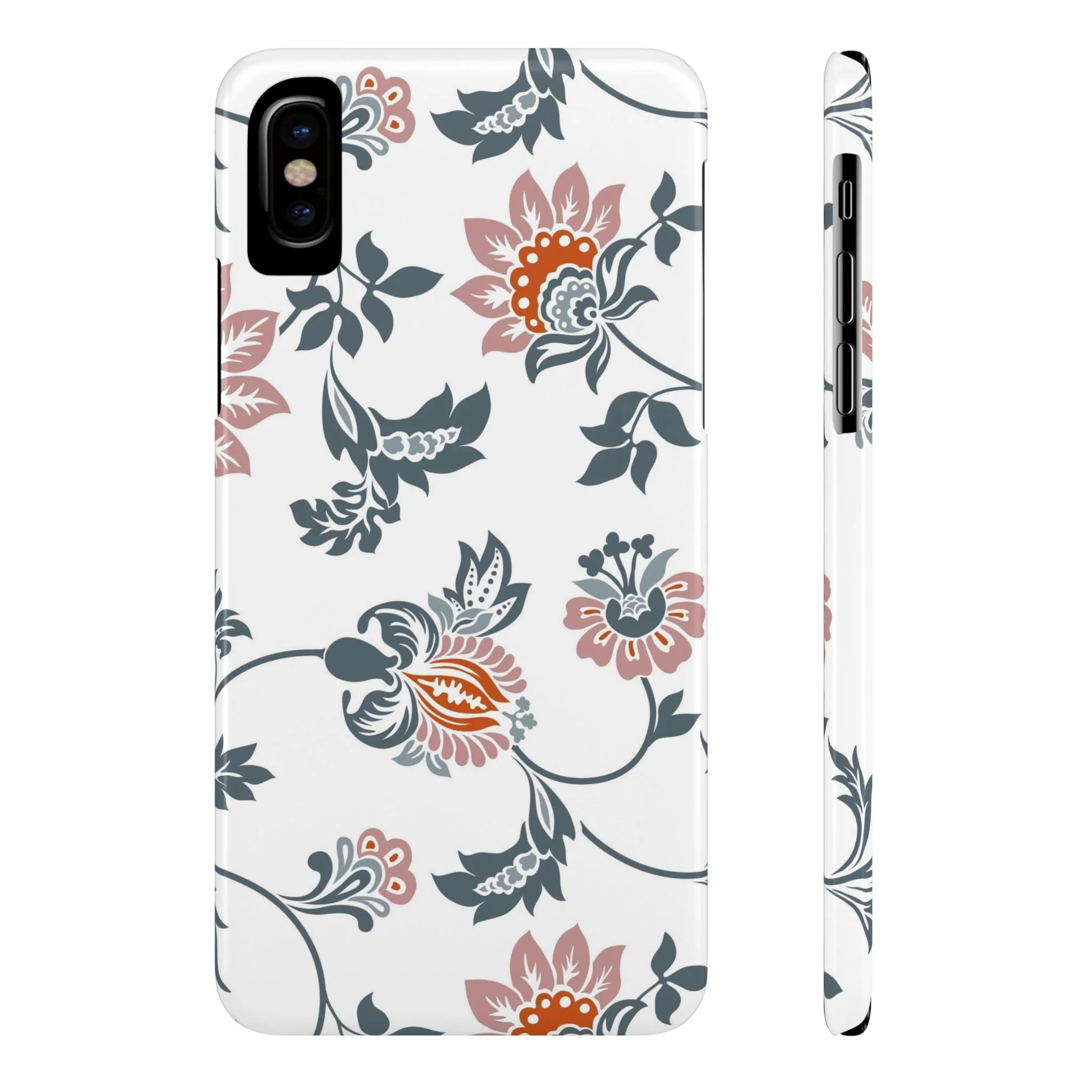 Pink and Green Flower Pattern, Floral Slim Phone Cases, Case-Mate IPHONE16 and all sizes - Image 3