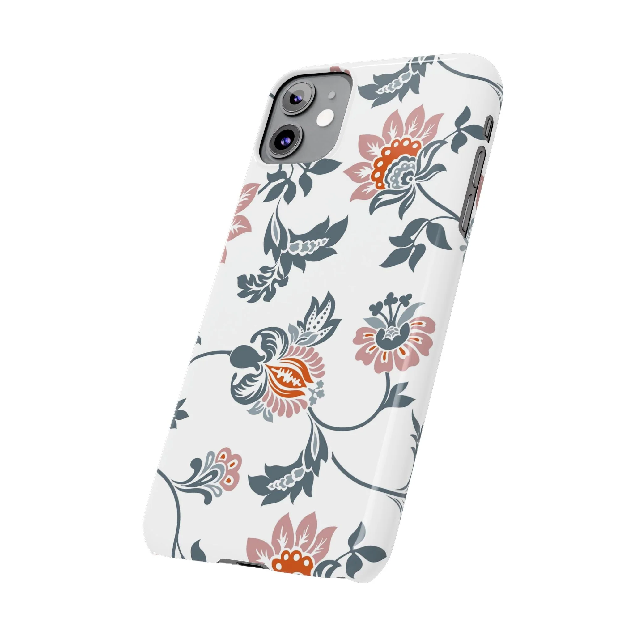 Pink and Green Flower Pattern, Floral Slim Phone Cases, Case-Mate IPHONE16 and all sizes - Image 33