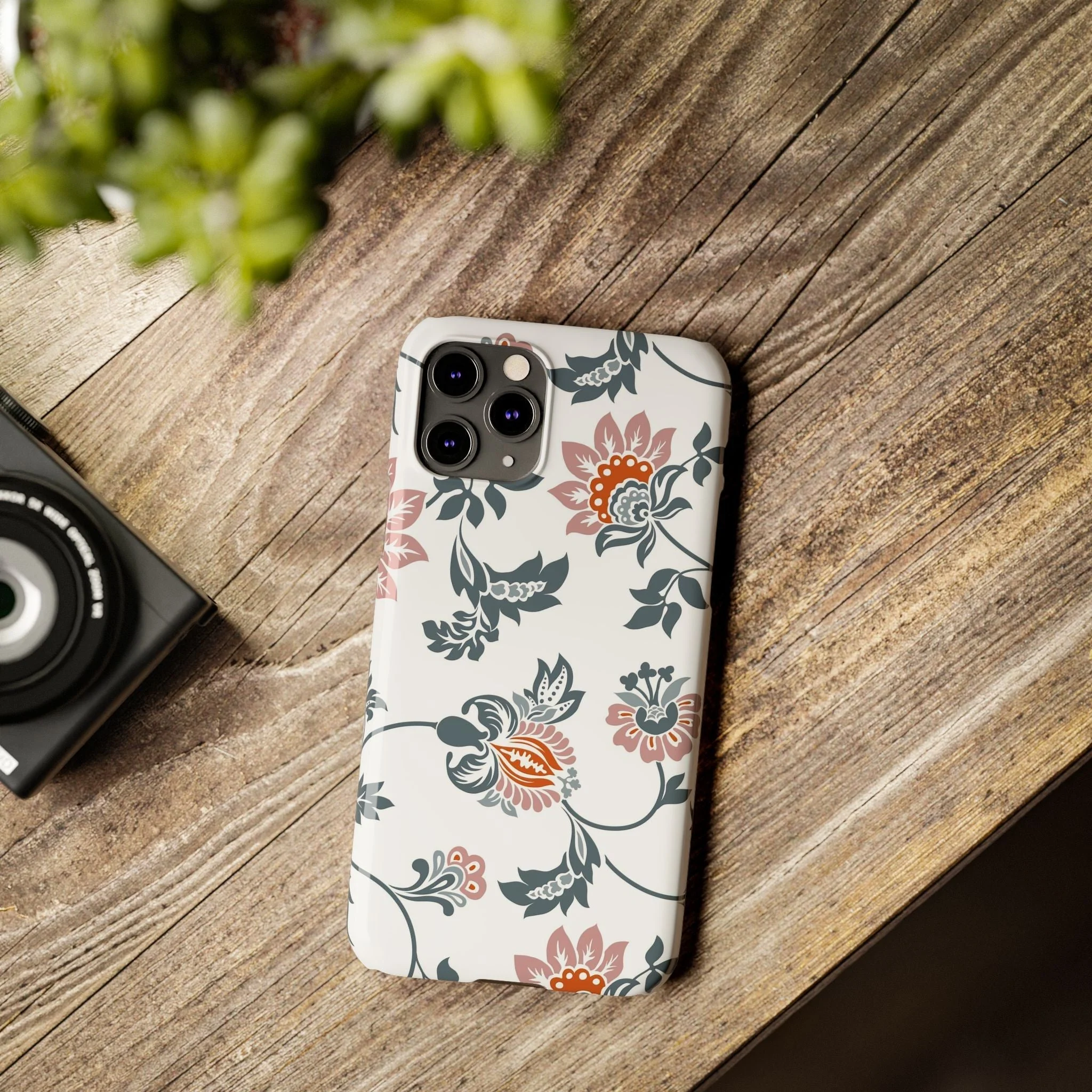 Pink and Green Flower Pattern, Floral Slim Phone Cases, Case-Mate IPHONE16 and all sizes - Image 37