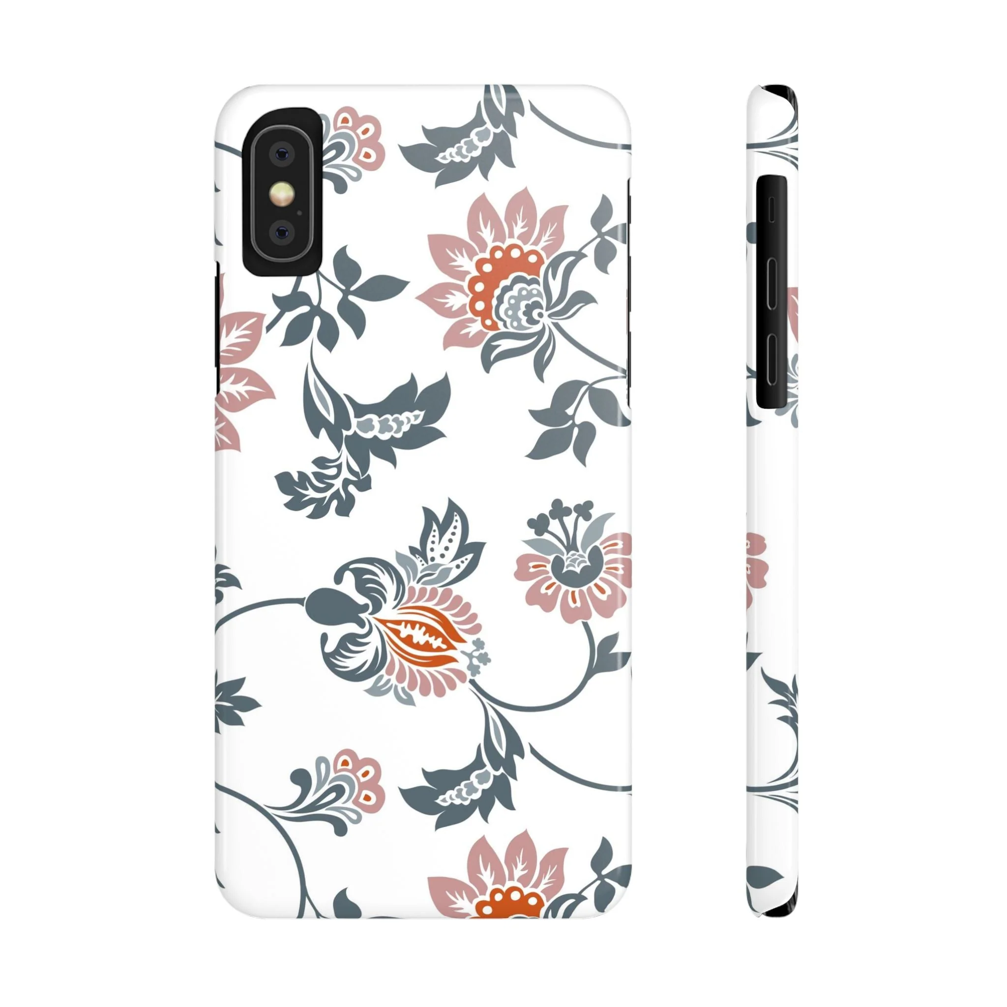 Pink and Green Flower Pattern, Floral Slim Phone Cases, Case-Mate IPHONE16 and all sizes - Image 4