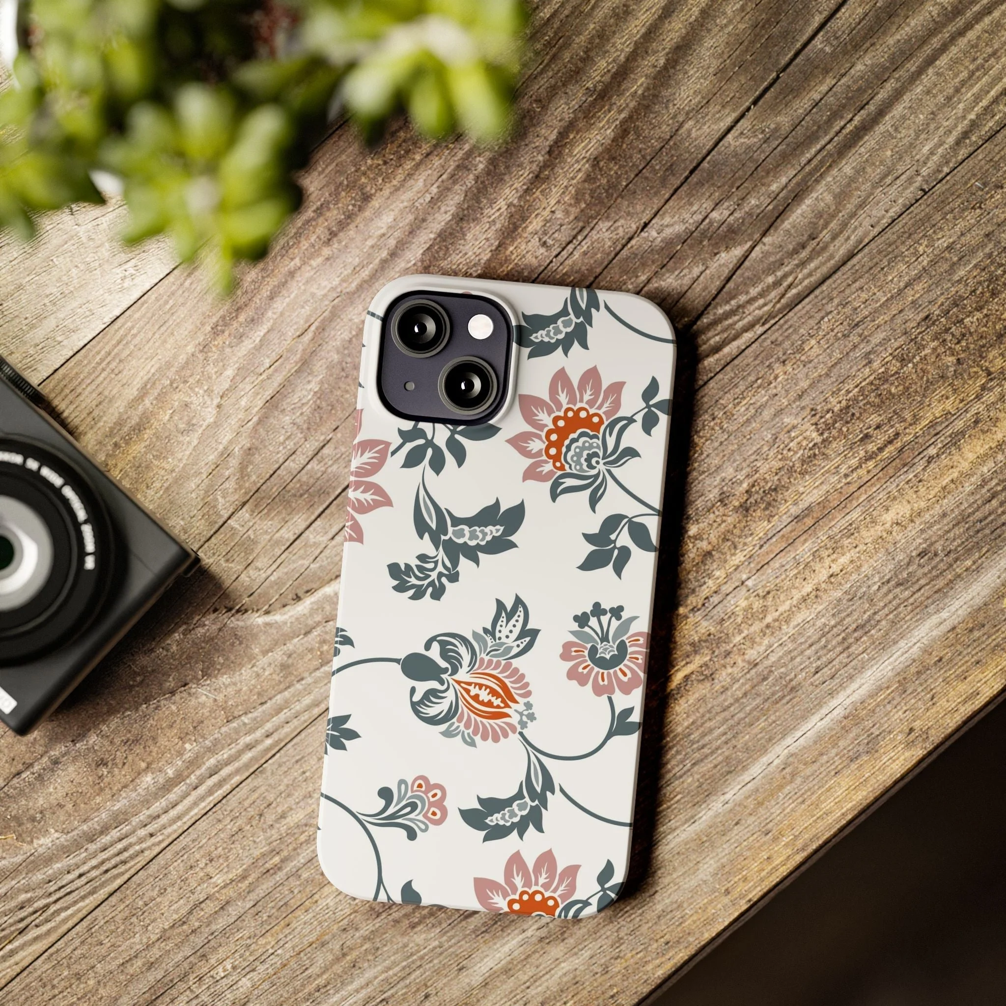 Pink and Green Flower Pattern, Floral Slim Phone Cases, Case-Mate IPHONE16 and all sizes - Image 43