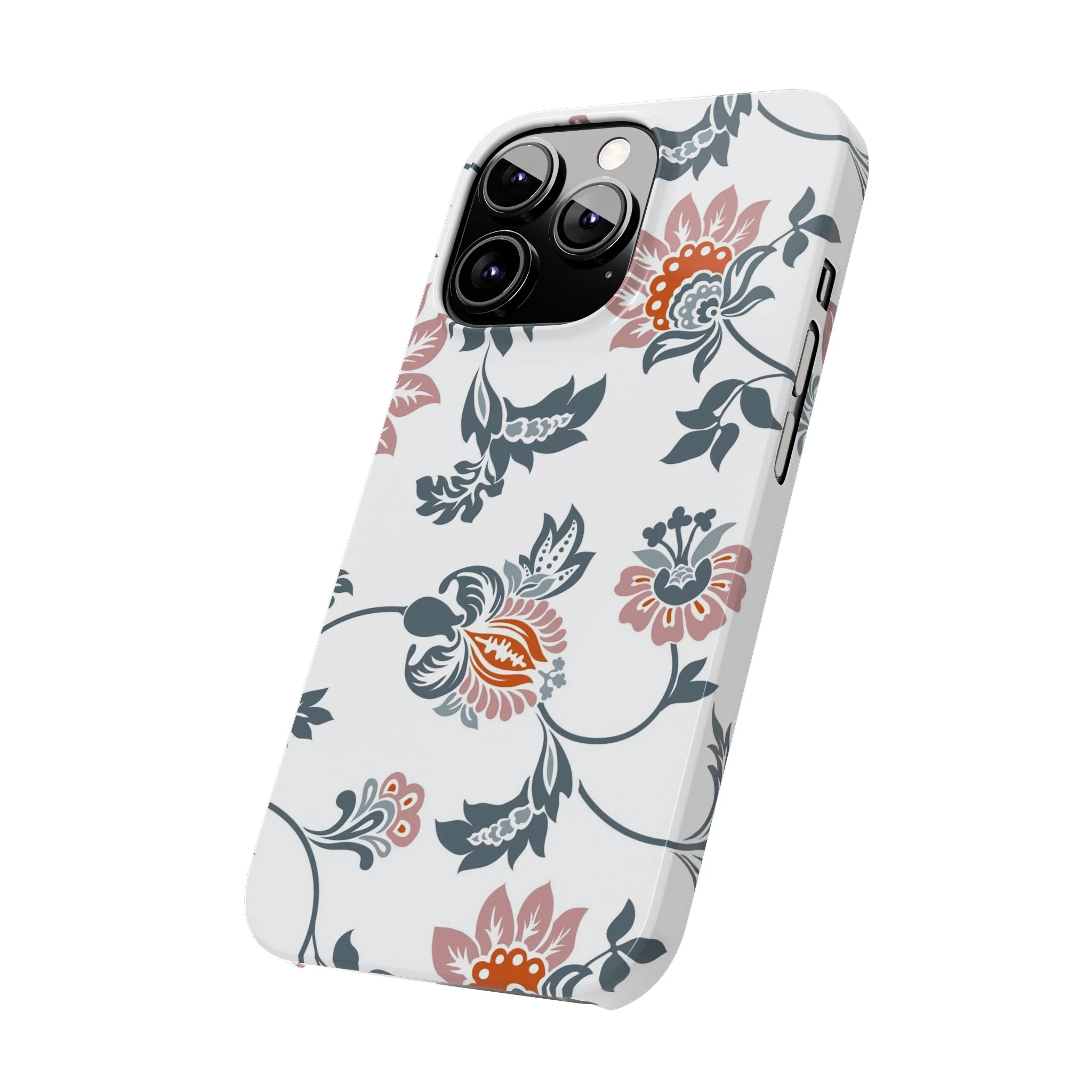 Pink and Green Flower Pattern, Floral Slim Phone Cases, Case-Mate IPHONE16 and all sizes - Image 48