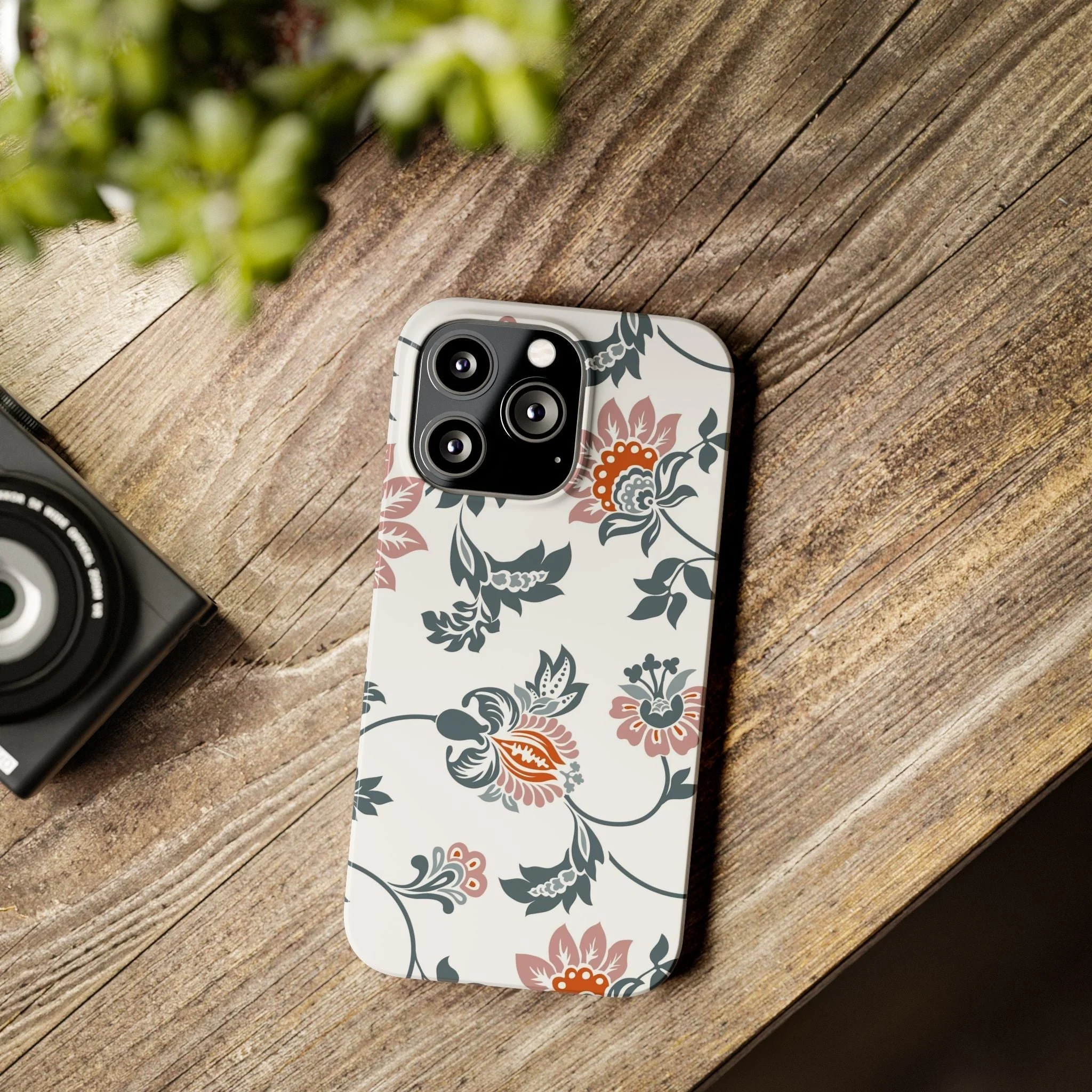 Pink and Green Flower Pattern, Floral Slim Phone Cases, Case-Mate IPHONE16 and all sizes - Image 49