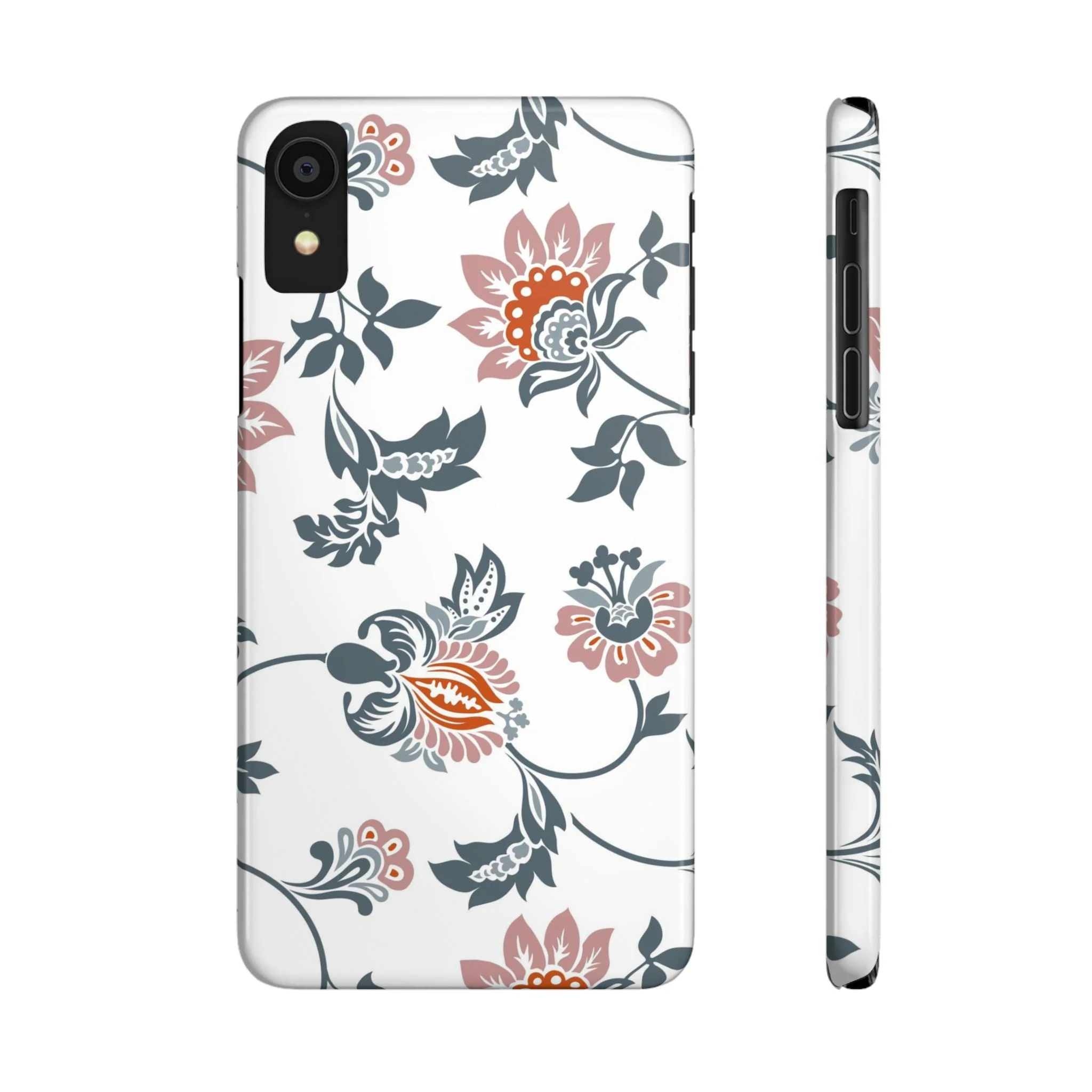 Pink and Green Flower Pattern, Floral Slim Phone Cases, Case-Mate IPHONE16 and all sizes - Image 6