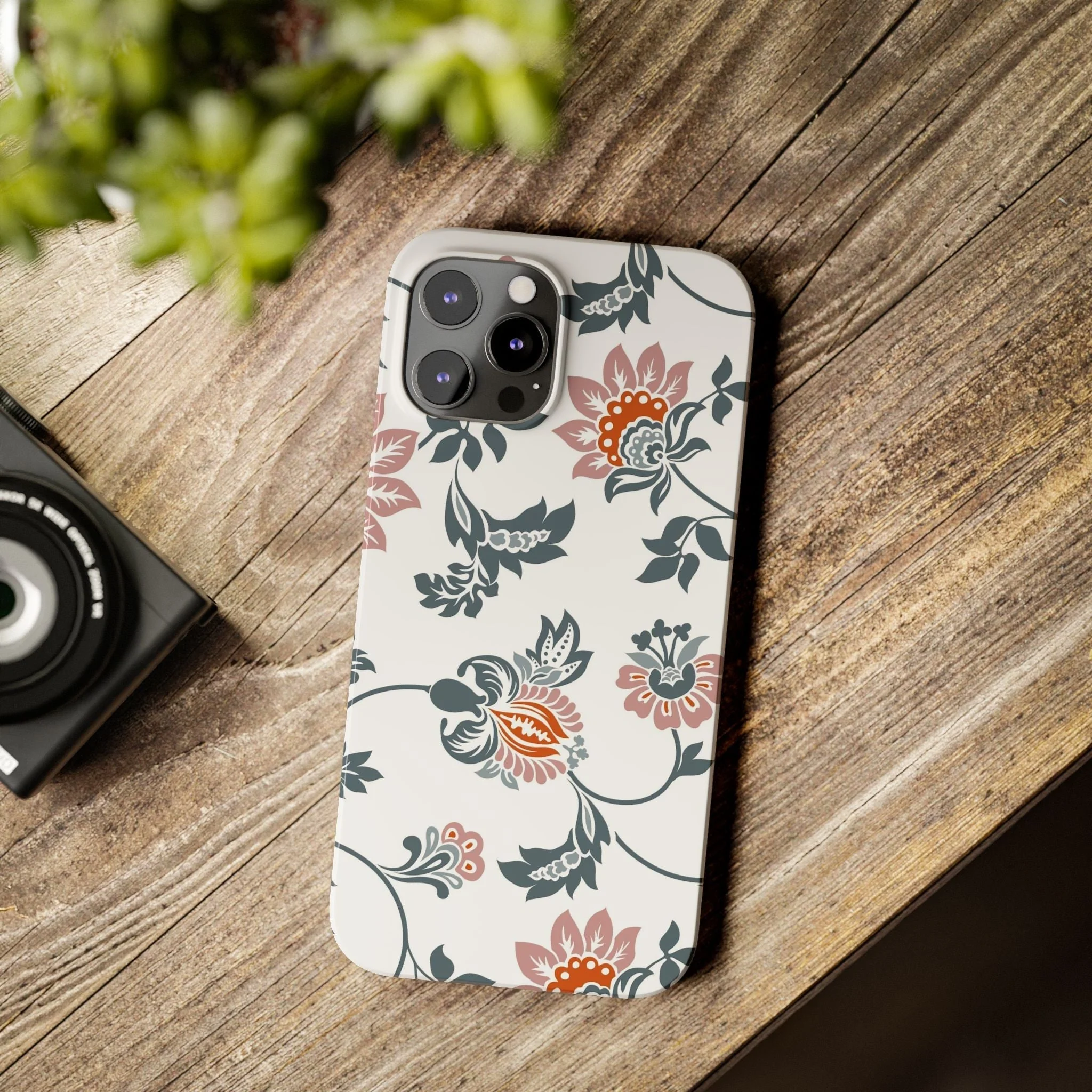 Pink and Green Flower Pattern, Floral Slim Phone Cases, Case-Mate IPHONE16 and all sizes - Image 61