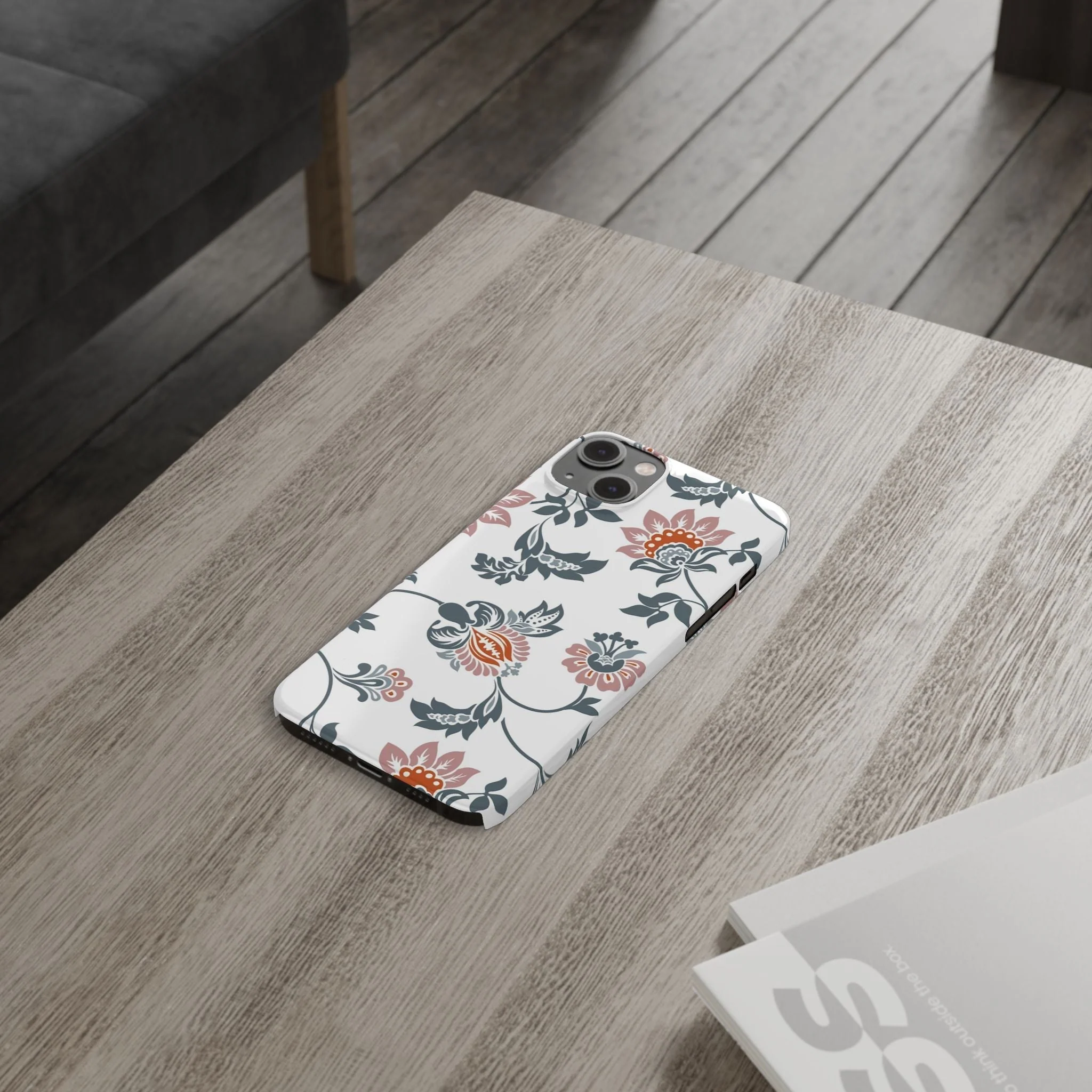 Pink and Green Flower Pattern, Floral Slim Phone Cases, Case-Mate IPHONE16 and all sizes - Image 65