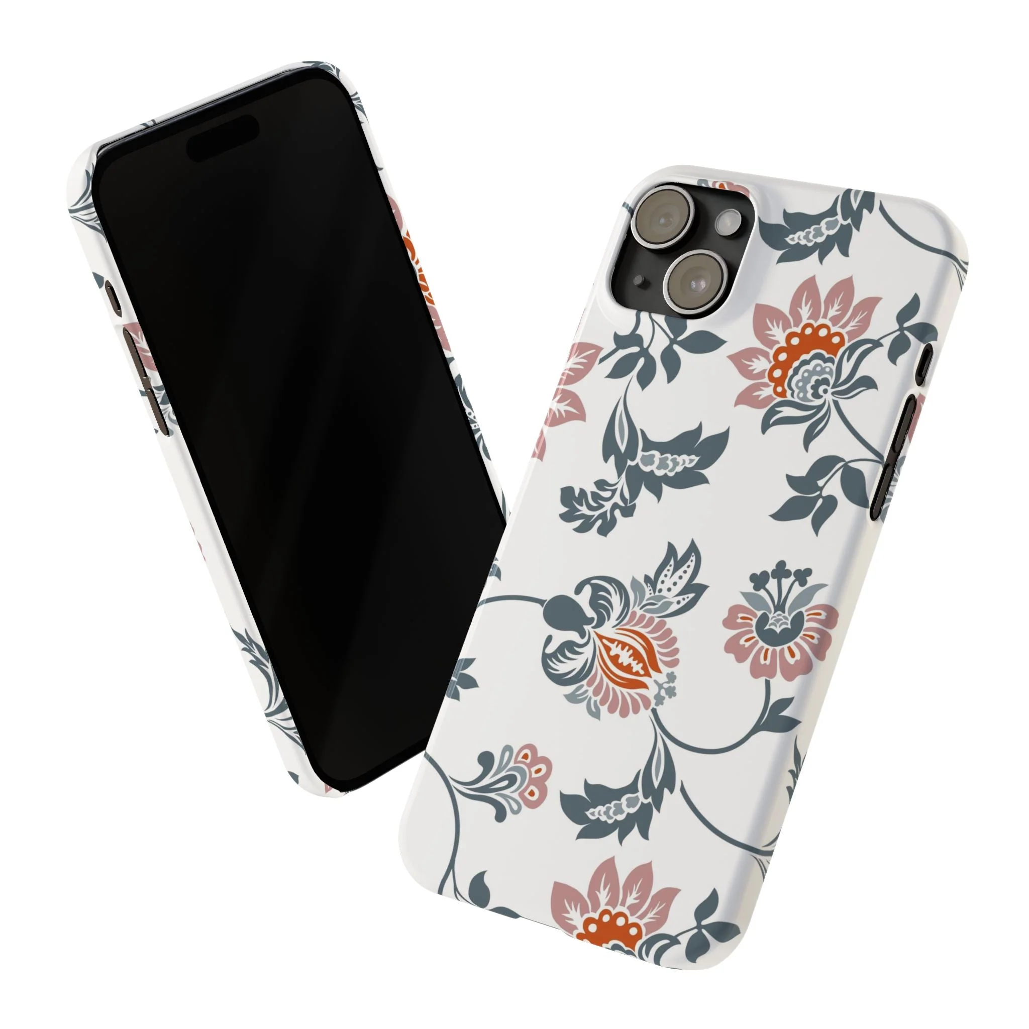 Pink and Green Flower Pattern, Floral Slim Phone Cases, Case-Mate IPHONE16 and all sizes - Image 68