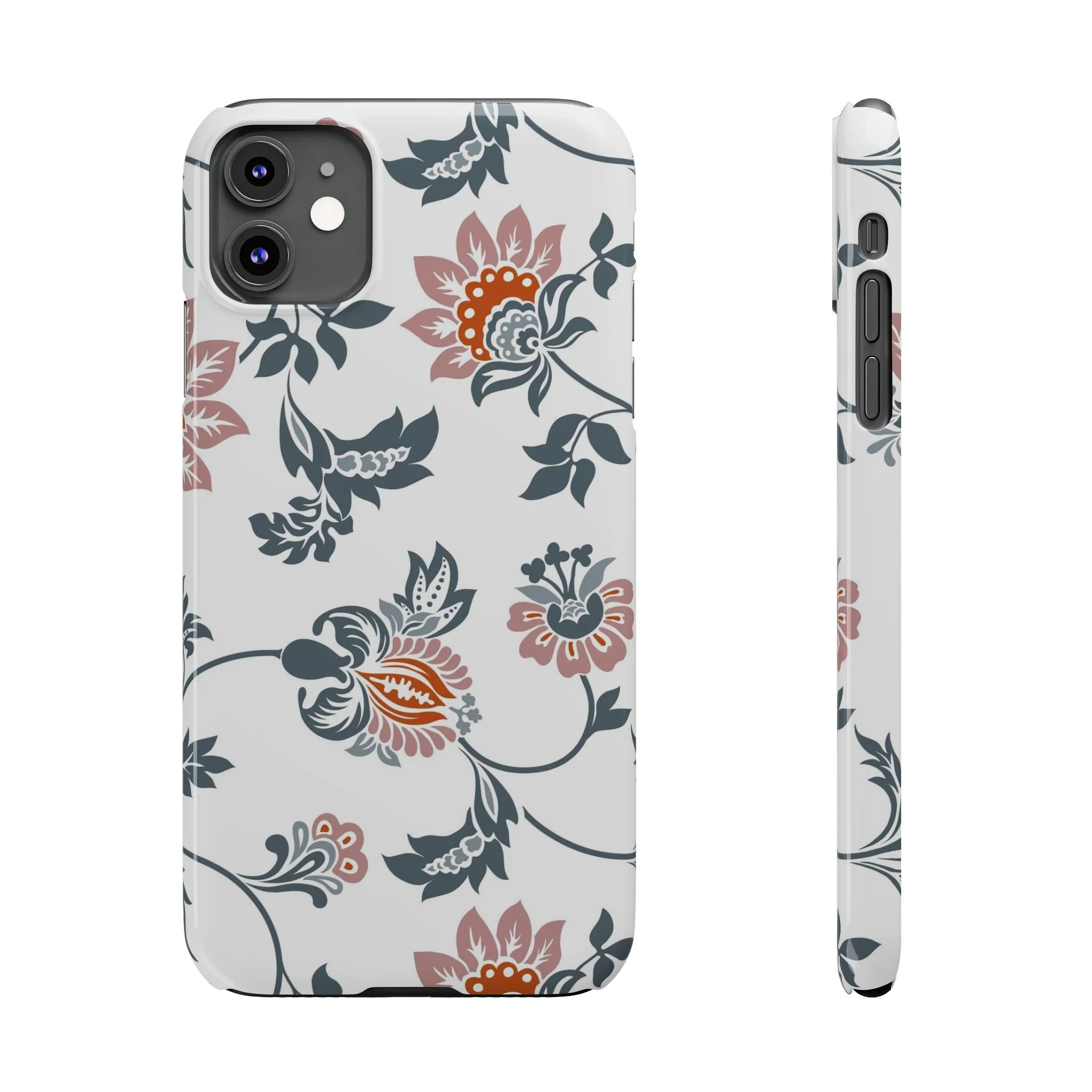 Pink and Green Flower Pattern, Floral Slim Phone Cases, Case-Mate IPHONE16 and all sizes - Image 7