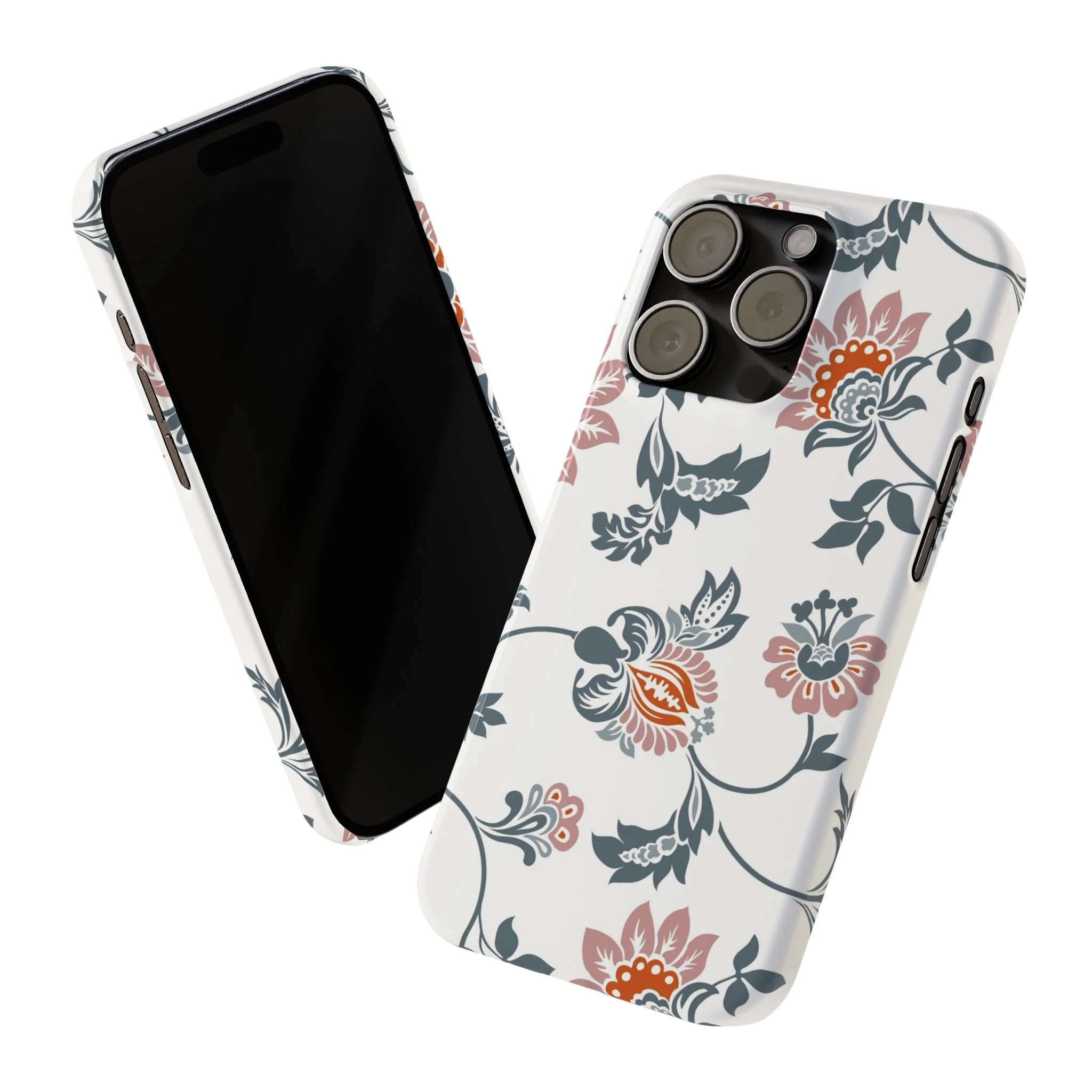 Pink and Green Flower Pattern, Floral Slim Phone Cases, Case-Mate IPHONE16 and all sizes - Image 70
