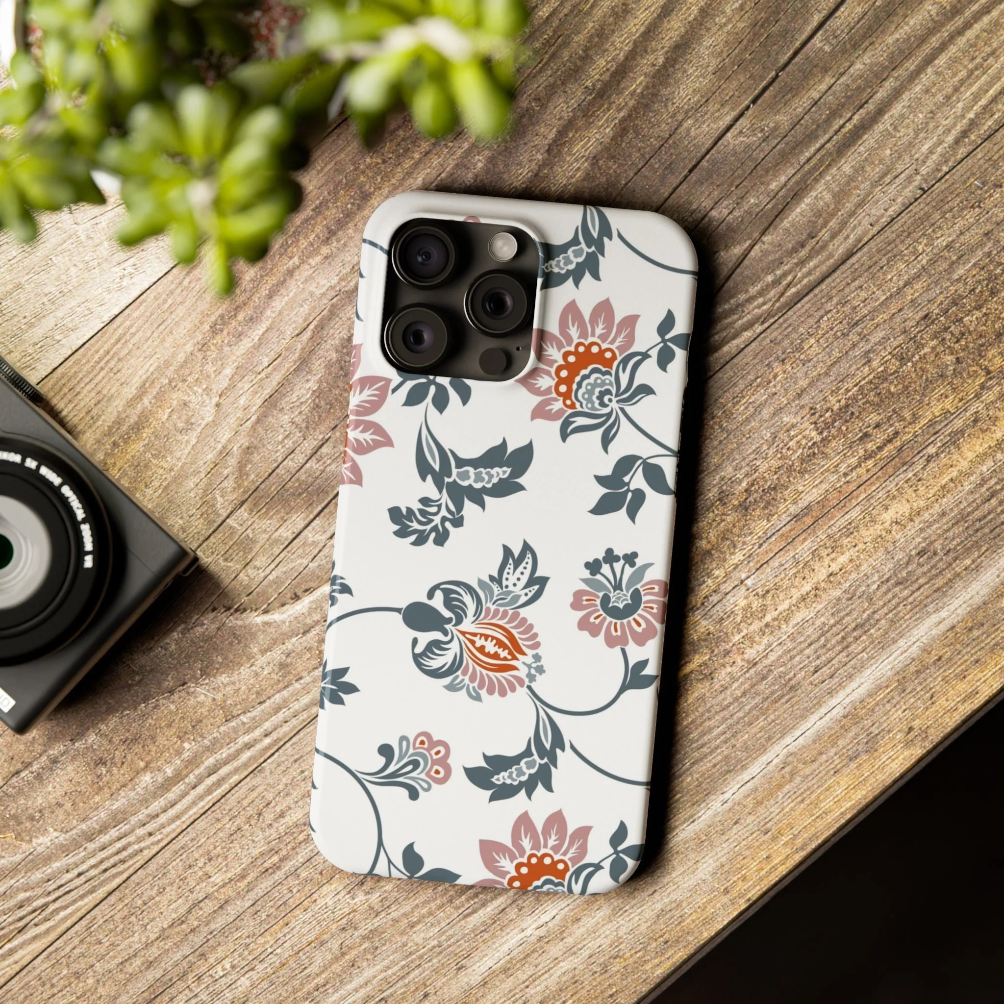 Pink and Green Flower Pattern, Floral Slim Phone Cases, Case-Mate IPHONE16 and all sizes - Image 73