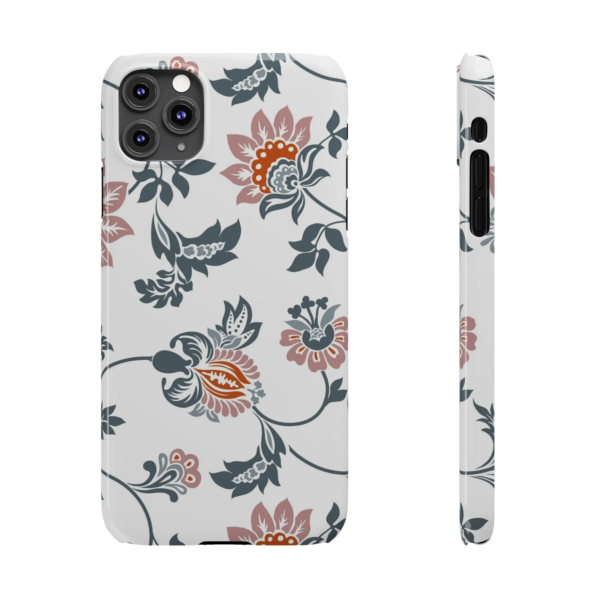 Pink and Green Flower Pattern, Floral Slim Phone Cases, Case-Mate IPHONE16 and all sizes - Image 9
