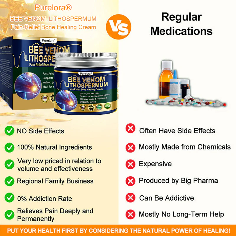𝗙𝗗𝗔 𝗖𝗲𝗿𝘁𝗶𝗳𝗶𝗲𝗱 · 𝗢𝗳𝗳𝗶𝗰𝗶𝗮𝗹 𝗦𝘁𝗼𝗿𝗲 | Purelora®🔥 BEE VENOM LITHOSPERMUM Pain-Relief Bone Healing Cream 👑👑(Specially for older adults) - Image 15