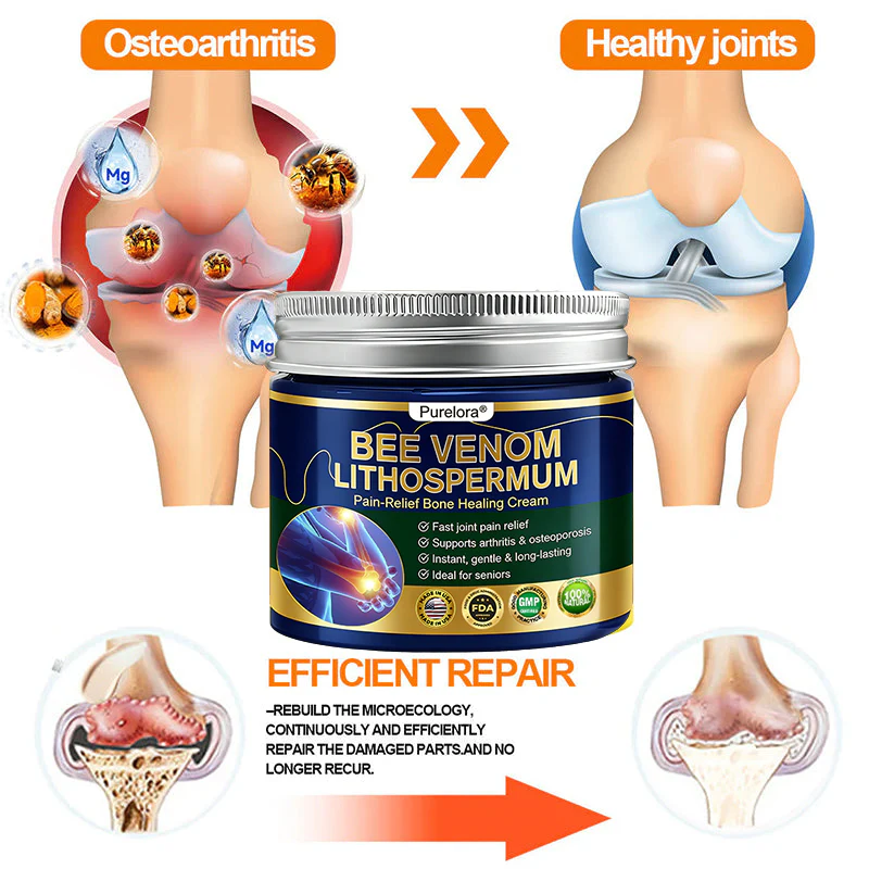 𝗙𝗗𝗔 𝗖𝗲𝗿𝘁𝗶𝗳𝗶𝗲𝗱 · 𝗢𝗳𝗳𝗶𝗰𝗶𝗮𝗹 𝗦𝘁𝗼𝗿𝗲 | Purelora®🔥 BEE VENOM LITHOSPERMUM Pain-Relief Bone Healing Cream 👑👑(Specially for older adults) - Image 17