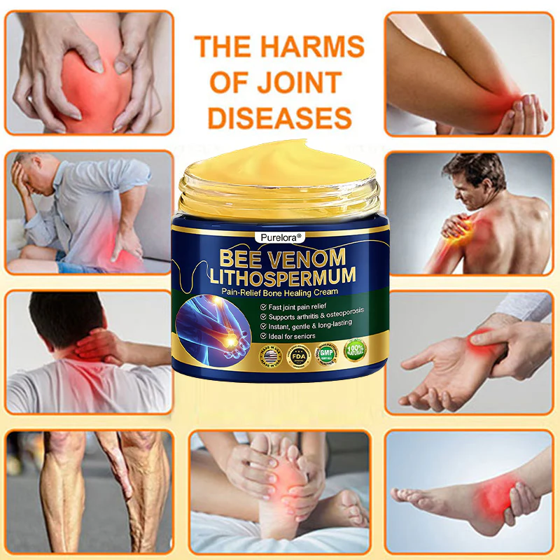 𝗙𝗗𝗔 𝗖𝗲𝗿𝘁𝗶𝗳𝗶𝗲𝗱 · 𝗢𝗳𝗳𝗶𝗰𝗶𝗮𝗹 𝗦𝘁𝗼𝗿𝗲 | Purelora®🔥 BEE VENOM LITHOSPERMUM Pain-Relief Bone Healing Cream 👑👑(Specially for older adults) - Image 9