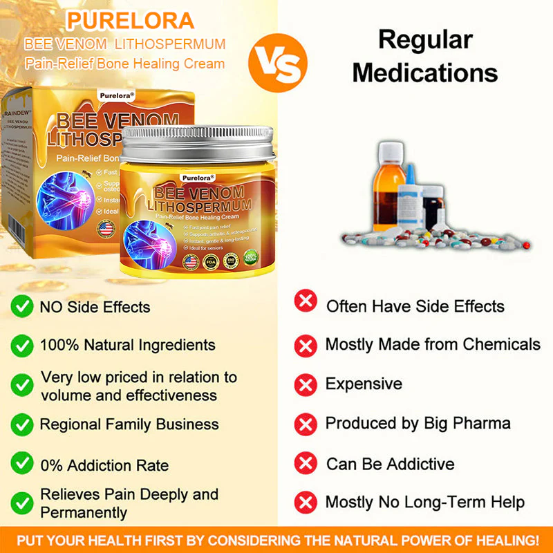 🔥New Arrival🐝Purelora® Bee Venom & Lithospermum Comfort Cream When Walking, Standing or Sleeping Hurts — Daily Pain Relief & Bone Comfort for Older Adults - Image 7