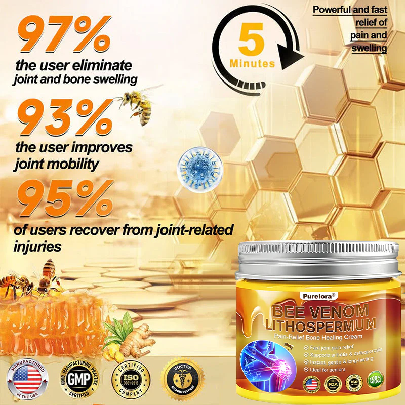 🔥New Arrival🐝Purelora® Bee Venom & Lithospermum Comfort Cream When Walking, Standing or Sleeping Hurts — Daily Pain Relief & Bone Comfort for Older Adults - Image 8