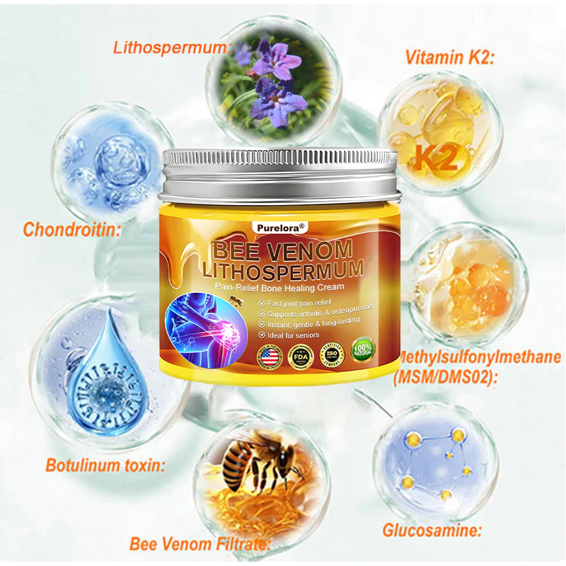🔥New Arrival🐝Purelora® Bee Venom & Lithospermum Comfort Cream When Walking, Standing or Sleeping Hurts — Daily Pain Relief & Bone Comfort for Older Adults - Image 9
