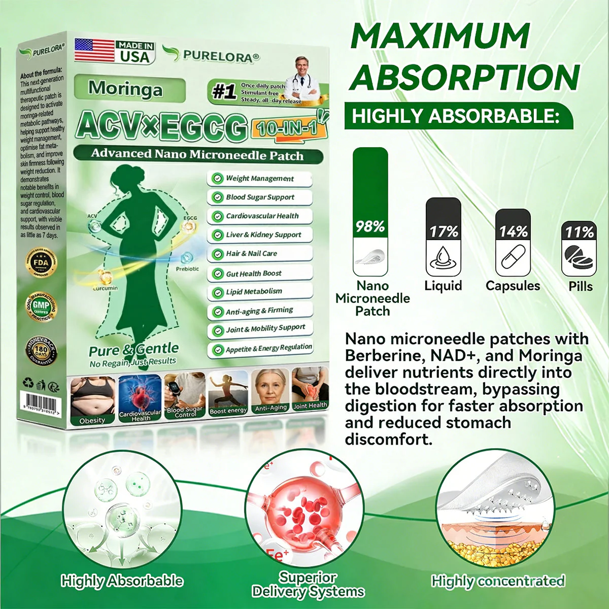𝐏𝐮𝐫𝐞𝐥𝐨𝐫𝐚® 𝐀𝐂𝐕 × 𝐄𝐆𝐂𝐆 𝟏𝟎-𝐢𝐧-𝟏 𝐀𝐝𝐯𝐚𝐧𝐜𝐞𝐝 𝐍𝐚𝐧𝐨 𝐌𝐢𝐜𝐫𝐨𝐧𝐞𝐞𝐝𝐥𝐞 𝐏𝐚𝐭𝐜𝐡 (💧𝐉𝐮𝐬𝐭 𝐨𝐧𝐜𝐞 𝐚 𝐝𝐚𝐲, 𝐯𝐢𝐬𝐢𝐛𝐥𝐞 𝐜𝐡𝐚𝐧𝐠𝐞𝐬 𝐢𝐧 𝟕 𝐝𝐚𝐲𝐬) ✅𝐅𝐨𝐫 𝐨𝐛𝐞𝐬𝐢𝐭𝐲, 🅛🅞🅞🅢🅔 🅢🅚🅘🅝,𝐝𝐢𝐚𝐛𝐞𝐭𝐞𝐬, 𝐬𝐥𝐞𝐞𝐩 𝐚𝐩𝐧𝐞𝐚, 𝐣𝐨𝐢𝐧𝐭 𝐢𝐬𝐬𝐮𝐞𝐬, 𝐚𝐧𝐝 𝐦𝐨𝐫𝐞 - Image 6